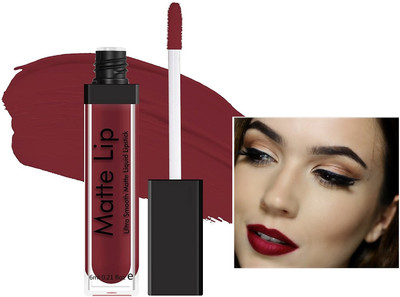 Wonholli Matte Lip Liquid Lipstick Weightless Finish(Maroon, 6 ml)