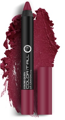 COLORS QUEEN Color It All Lip Crayon Lipstick Matte Finish Long Lasting Non Transfer Lipstick(Dynamite Berry, 3.5 g)