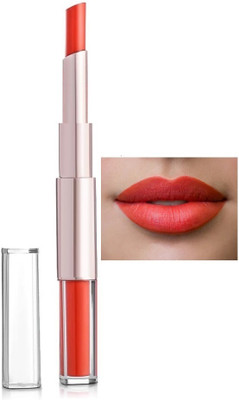 DARVING Dual 2 in 1 liquid and matte water proof orange lipstick(orange, 12 ml)