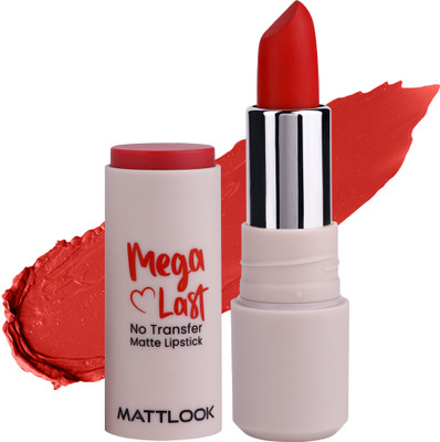 MATTLOOK Mega Last No Transfer Matte Lipstick With Smudge Proof Formula & Vitamin E(03 Apple Red, 3.8 g)