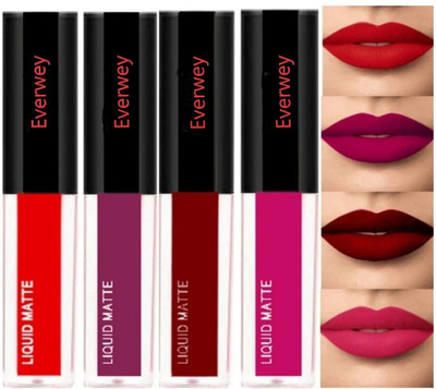 Everwey Matte minis Red edition Liquid lipstick(Red, 16 ml)