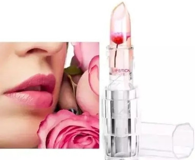 Emijun Transparent Color Changing Lipstick Flower Jelly Lipstick(PINK, 3.8 g)
