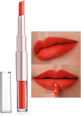 Jiwoo matte finish 2 in 1 lipstick for women for all skin tone(orange, 3.8 g)