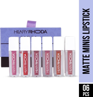 Hilary Rhoda Matte Minis Lipstick | Infused with Vitamin E & Jojoba Oil | Waterproof Lipstick(Set of 6, 1.2 ml)