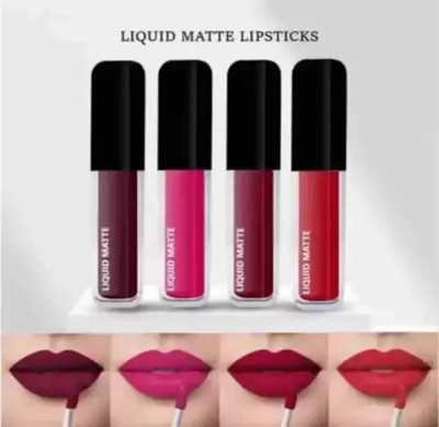 SHEFFO Waterproof Beautiful Clourful 4in1 SensationaL Liquid Matte Lipsticks Combo Of 4(RED, 8 ml)
