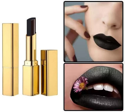 SEUNG HIGHLY PIGMENTED SMUDGE PROOF LONG LASTING MATTE LIPSTICK(BLACK, 3.6 g)