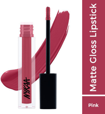 NYKAA 8hour Lasting Full Cover Matte Gloss Drama Queen(3.5ml)(PINK, 3.5 ml)