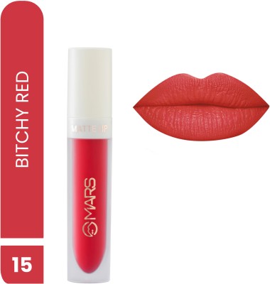 MARS Transferproof Long Lasting Liquid Lipstick(15-Bitchy Red, 4.5 ml)