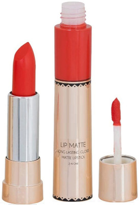 Latixmat Liquid & Crayon 2 in 1 Matte Long Lasting orange lipstick(orange, 8 g)