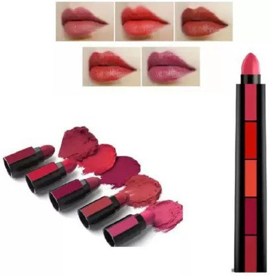 Butees18 Matte 5 in 1 Fabulous Lipsticks 5in1 (Multicolor, 7.5 g)(multicolour, 7.5 g)