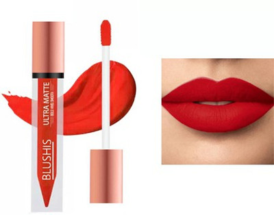 BLUSHIS Ultra Smooth Smudge Proof Waterproof Longlasting Matte Liquid Lipstick(RED, 7 ml)