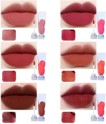 GABBU Velvet Lip Glaze Pigment Transparent Ice Cube Matte Lipstick Combo(MULTI COLOR, 24 g)