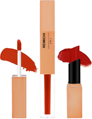 REIMICHI 2 in1 Non-Transfer | Smooth Texture | Hydrating | Long Lasting Lipstick(tomato red, 7 ml)