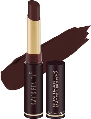 SWISS BEAUTY Non-Tranfer Matte Lipstick, Smooth & Waterproof(Dark Brown, 2 g)