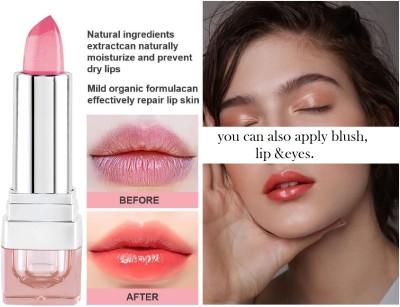 Herrlich pink magic gel moisturizing color changing lipstick water proof(Crystal Pink, 3.6 g)