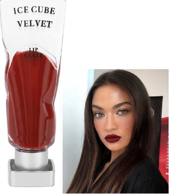 GABBU Ice Cube Matte Lipstick Velvet Transparent Lip Glaze Pigment MAROON(MAROON, 4 g)