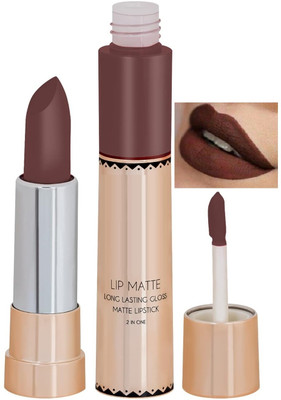 WOONGMI Non Transfer Matte Waterproof & Smudgeproof|Lipstick(Brown, 8 g)