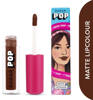 SUGAR POP Matte Lipcolour 17 Cocoa - Super Matte | Lasts 8+ hours | Non-Drying(17, 1.6 ml)