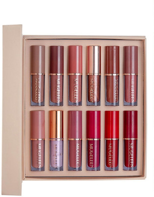 MR. HUDA Handiyan Lipstick Set Of 12 long lasting & Liquid Matte Lipstick Set,(The Swiss Glossy Matte Pigmented Liquid Lipstick Edition, 60 ml)