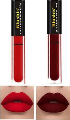 K3NTERPRISES Non Transfer Waterproof Longlasting Liquid Lipsticks Combo Of 2(Red Twist, Maroon Touch, 16 ml)