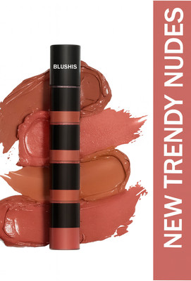 BLUSHIS Professional Fab 4 in 1 Super Stay Matte Finish Liquid Lip Color(Nudy set 4 in 1, 6 ml)