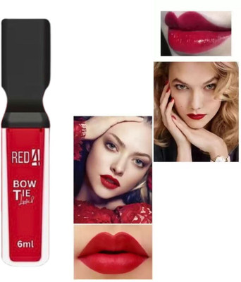 RED4 Waterproof R4 Bowtie red lipstick pack of 1(red, 10 ml)