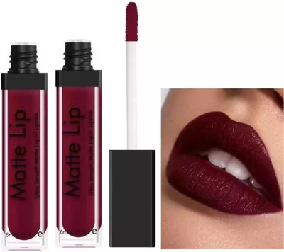 MYEONG Matte Lipstick maroon liquid combo pack(maroon, 12 ml)