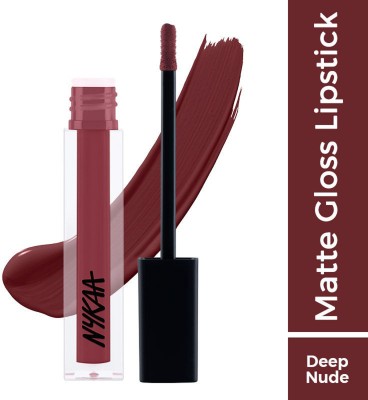 NYKAA 8 Hour Lasting Full Cover Matte Gloss Wild One(3.5ml)(Deep Nud, 3.5 ml)