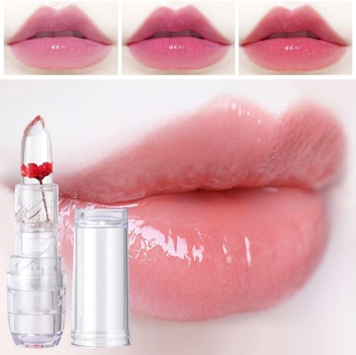 Latixmat Moisturizer Jelly Flower Lipstick Magic Change Temperature Mood Lipstick(Red Flower, 3.8 g)