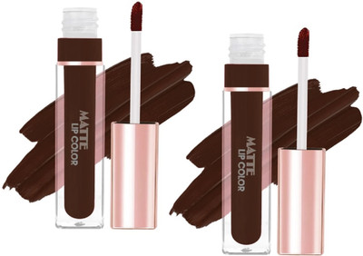 FLORERO Non Transfer Smudgeproof Professionally Long lasting Liquid Lipstick(Dark Chocolate, 16 ml)