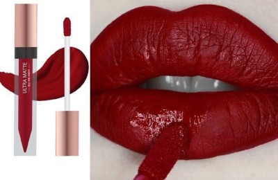 GFSU - GO FOR SOMETHING UNIQUE RED MATTE LIQUID LIPSTICK SMUDGE PROOF(DARK RED, 9 ml)