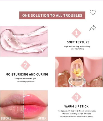 beinina Korean flower Jelly Lip Balm Lipstick Set(Multicolour, 8 g)