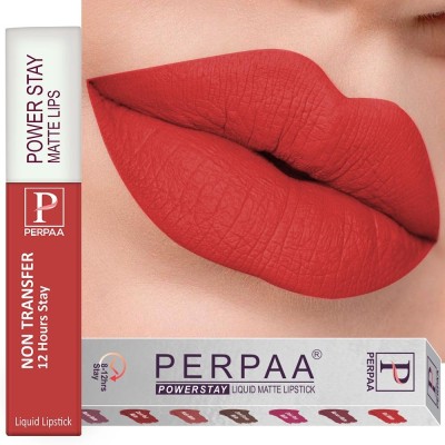 Perpaa Powerstay Liquid Matte Lipstick for women, waterproof & non transfer(Hot Red, 5 ml)