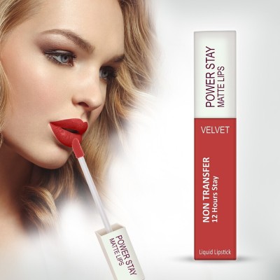 Perpaa Power Stay Waterproof Liquid Matte Lipstick (Upto12 Hrs Stay)(Flirty Red, 5 ml)