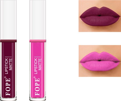 FOPE Stay Matte Liquide Long Lasting Cruelty Free Lipsticks SET-09(Maroon,Magenta, 5 ml)