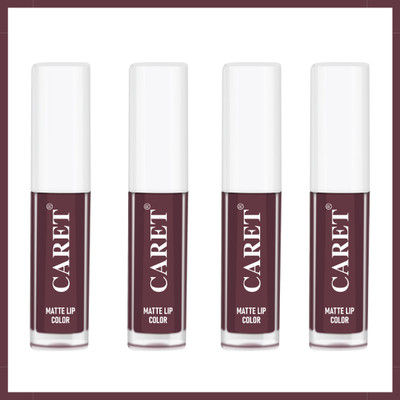 Caret Pack Of 4 Liquid Matte Lipstick For Non Transfer - Long Stay(Maroon, 8 ml)