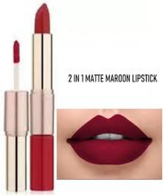 Luipui 2 in 1 maroon matte look lipstick waterproof(maroon, 6 g)