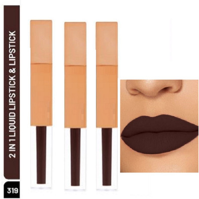 Luipui TWO LIPSTICK COFFEE COLOUR WATERPROOF PACK OF 3(COFFEE COLOR, 15 ml)