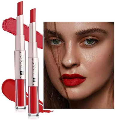 tanvi27 2-in-1 Duo Hot Red Liquid Lipstick with Matte Finish and Moisturizing Combo(HOT RED, 6 g)
