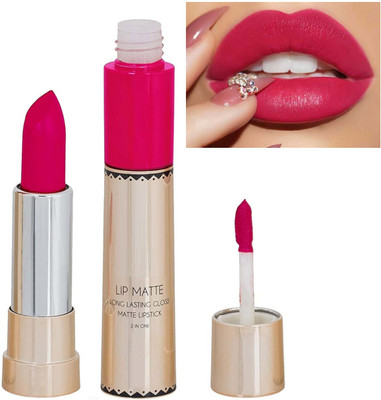GABBU Best Lip Matte Long Lasting Gloss & Matte lipstick 2 in 1(rose pink, 8 g)