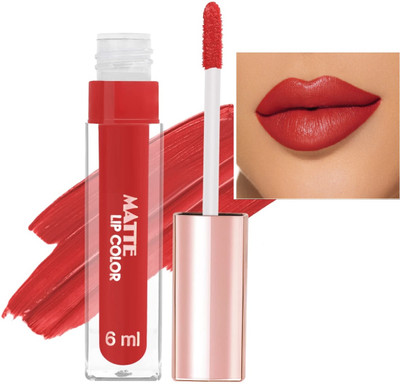 MYEONG Matte Red Crush Color Liquid Lipstick Transferproof High Impact Lipstick(Red Crush, 6 ml)