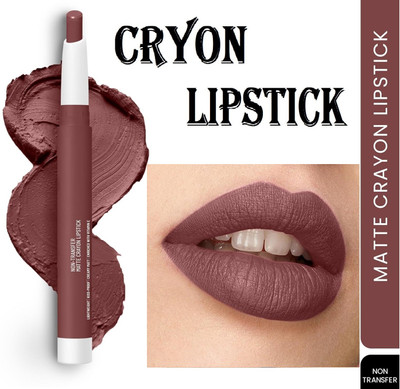 EVERERIN Korean Non Transfer Matte Lipstick | Matte Finish Lip Crayon | Waterproof 06(CARAMAL BROWN, 3.5 g)