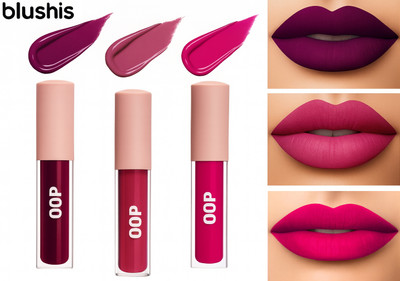 BLUSHIS OOP Long-Lasting | Matte Liquid Lipstick | Smudgeproof | Set – 3 Shades(ROYAL PURPLE, MAUVE PLUM, MAGENTA PINK, 12 ml)