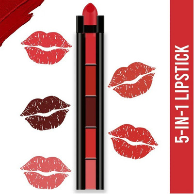Emijun MULTI COLOR 5 IN 1 MATTE FINISH LIPSTICK(MULTI COLOR, 6 g)