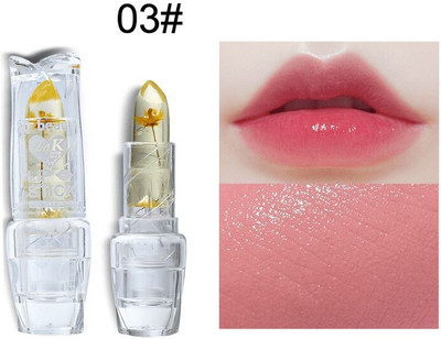 ARRX Waterproof Temperature Color Changing Crystal Flower Jelly Lipstick(Pink, 6 g)