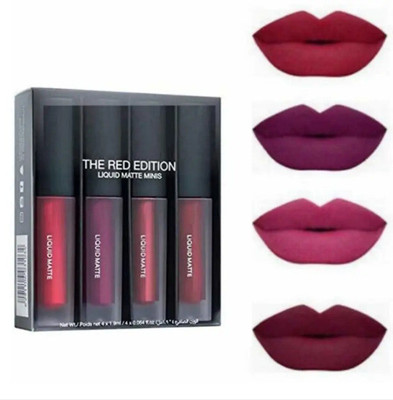 ravuk Super Stay Water Proof Sensational Liquid Matte Lipstick,B(red, 16 ml)