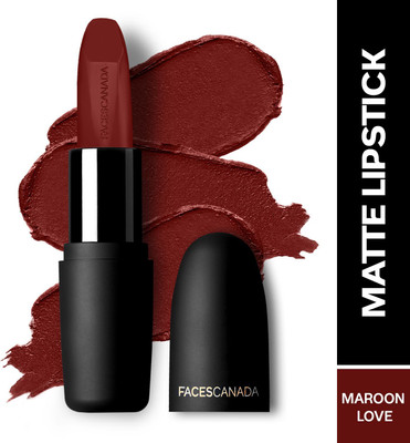 FACES CANADA Weightless Matte Hydrating Lipstick with Almond Oil(Maroon Love 06, 4.5 g)