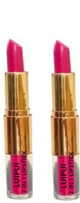 Luipui LIQUID MATTE PINK LIPSTICK (PACK OF 2 ) 2 IN 1 LIPSTICK(PINK, 6 g)