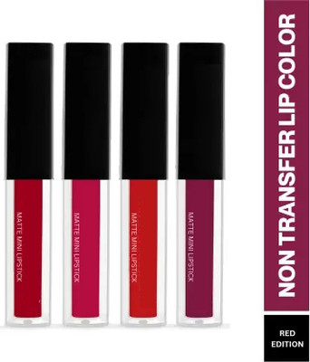 Beauty Women Mini Beauty Lipsticks Combo Pack of 4�Liquid Lipstick(Multicolour, 16 ml)