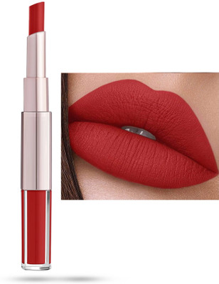Wonholli Water Proof & Non Transfer Double Matte 2 in 1 Liquid Lipstick(Red, 7 ml)